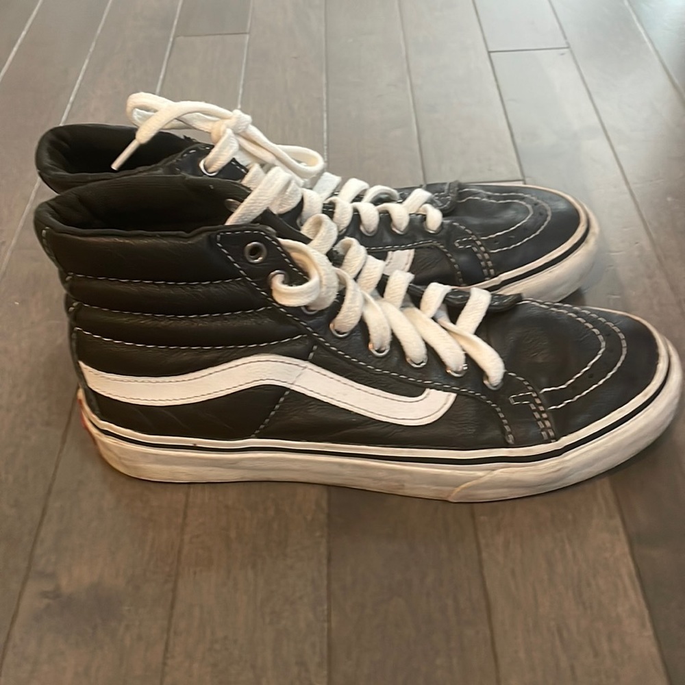 Leather high top vans